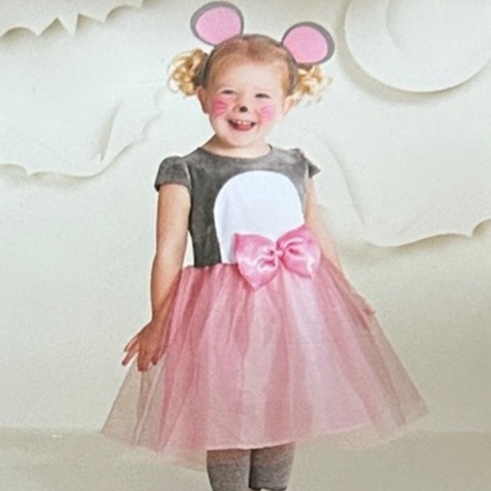 NWT Pink and Gray Mouse Costume Set toddler Halloween